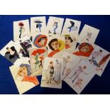 Postcards, Glamour, better designs, Plessy (5), Ribas (2), Bourillon (4), Herouard (5), (gd/vg) (16)