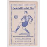 Football programme, Chesterfield Reserves v Huddersfield T Reserves, 23 February 1938, Central