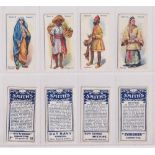 Cigarette cards, Smith's, Races of Mankind (Titled, multibacked), 8 type cards in pairs with