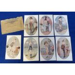 Postcards, Glamour, Ouillon-Carrere, Sports Feminions, wax op, (gen vg) (7)