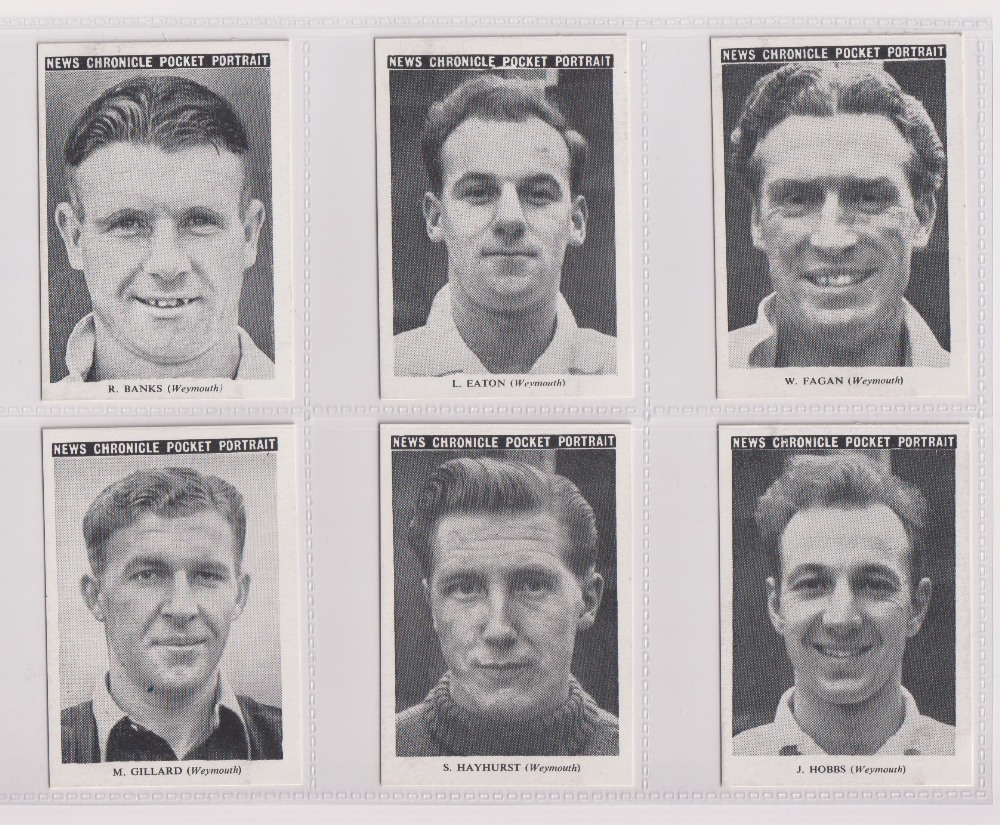 Trade cards, News Chronicle, Footballers, Weymouth (set, 12 cards) (vg)