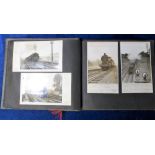 Rail, an album of 90+ b/w photographs of Gloucestershire steam locomotives most neatly presented and