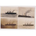 Postcards, Sussex, 5 RP's showing shipwrecks off Hastings inc. SS Lugano, SS Mahratta etc (some sl