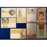 Postcards, Art Nouveau, Gottleib Theodor von Kempf, 8/12 cards from the classic Series 165, UB, (