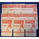 Football programmes, Sheppey Utd FC, a group of 13 homes, 1950s/1960s league & cup, to include v