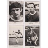 Football postcards, Manchester United, four 1960's cards, three plain back, one postcard back, all