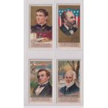Cigarette cards, USA, Duke's, Great Americans, 4 type cards, J.A. Garfield, Lawrence Barrett,