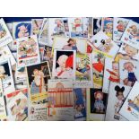 Postcards, Mabel Lucie Attwell, a collection of 50+ artist-drawn cards, various ages, mostly showing