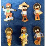 Advertising, Robertson's Golly Badges, 6 enamelled Golly badges comprising Scout, Motorcycle