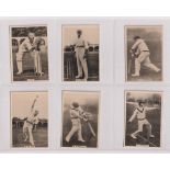 Cigarette cards, Millhoff, Famous Test Cricketers, 'M' size (set, 27 cards) (gd/vg)