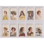 Cigarette cards, Player's, Gallery of Beauty, 10 cards, nos 2, 3, 4, 5, 10, 12, 13, 14, 15 & 16 (gd)