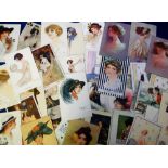 Postcards, Glamour, Artist Signed, inc. Girl’s Heads, Knoefel, Bianchi, Spurgin, Barber, May,