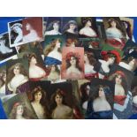 Postcards, a glamour selection of approx. 90 cards with many published by Tuck inc. Connoisseur