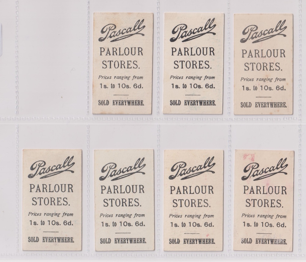 Trade cards, Pascall's, Boy Scout Series, 7 cards, all with 'Parlour Stores' backs, Carrying - Image 2 of 2