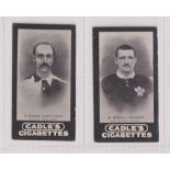 Cigarette cards, Cadle's, Footballer, two cards, A. Goodall, Derby County & R. Hellings,