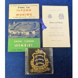 Football, Ilford FC, FA Amateur Cup Final 1957/58 selection, to include commemorative Dinner & Dance