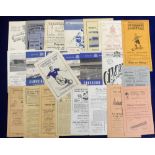Football programmes, Bury Town FC, a collection of 23 aways, 1940s - 1960s, various opponents to