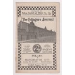 Football programme, Fulham v Manchester City, 4th February 1939, Division 2 (vg) (1)