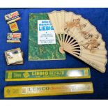 Trade Advertising, Liebig, selection of advertising items, a boxed advertising lighter with small
