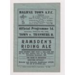 Football programme, Halifax T v Tranmere Rovers, 9 February 1935, Division 3 (North) (gd) (1)