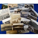 Postcards, a Military collection of approx. 24 cards centred in the Aberystwyth area inc. Bow St