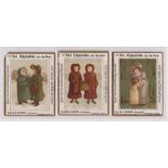 Cigarette cards, USA, Allen & Ginter, three advertising cards for 'pet Cigarettes', each illustrated