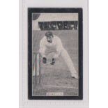 Cigarette card, Smith's, Champions of Sport (Blue back), Cricket, type card, James Joseph Kelly,