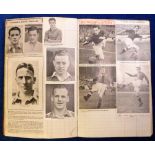 Football, Scrapbook, a large ledger packed with newspaper & magazine cuttings & pictures, mostly