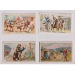 Cigarette cards, USA, Duke's, Cowboy Scenes, 'X' size, 4 cards, 'Saddling Up', At Close Quarters