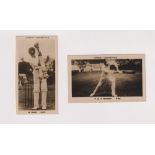 Cigarette cards, Pattreiouex, Famous Cricketers (C1-96, Plain back), two cards, C33 N. Haig (