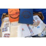 Stamps, Heavy box of world stamps, mint and used in 8 albums, on stock sheets and loose. Includes