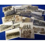 Postcards, WWI, British troops, RP, inc. groups, officers, 7th T.R. at Rugeley, Parades, Bridge