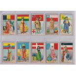 Cigarette cards, Duncan's, Flags, Arms & Types of Nations (blue back) (24/48) (mostly fair)