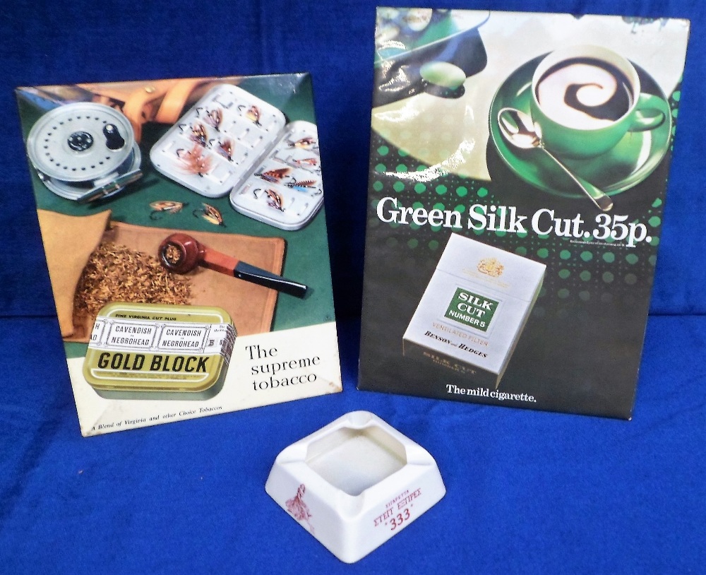 Advertising, Tobacco, 'Green Silk Cut' and 'Gold Block' counter top advertising stands together with