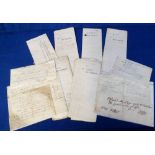 Ephemera, Farm rent accounts complete with attached bills for thatching, brick laying, tiling
