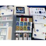 Stamps, Large box of Israeli stamps including 32 page stock book of UM stamps, 3 other albums and