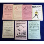 Football programmes, Aldershot v Swindon 1947/48 FAC, Bristol R v Torquay U 1947/48, Newport C v