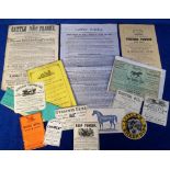 Ephemera, Veterinary, advertisements, flyers, labels etc. to include 1866 Cattle Plague poster,