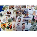 Postcards, a collection of approx. 70 illustrated cards of children, stories, fairies etc. Artists