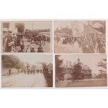 Postcards, Surrey, a selection of 4 RP's inc. German Gipsies travelling through Cobham, Surrey,
