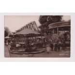 Postcard, Stanwell Fair RP showing various fairground rides, E Cordar's photo series no 1435 (sl cr)