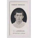 Cigarette card, Taddy, Prominent Footballers (No footnote), type card, H. Langmead, Devonport Albion