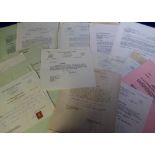 Football ephemera, Jack Rowley, Plymouth Argyle, a bundle of correspondence relating to legal