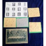 Football autographs, Plymouth Argyle, selection of signed pieces, magazine team group picture 1947-