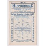 Football programme, Sheffield W v Huddersfield T, 1 January 1929, Division 1 (ex-binder, gd) (1)