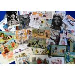 Postcards, a good comic (40+) and black humour (45+) selection of cards. Artists inc. Tom Browne,