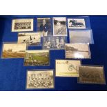 Postcards, Sport, a small selection of 13 cards of various sports inc. Redcar Racecourse, (RP),