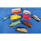 Toys, 9 vintage Dinky Vehicles, to include Market Gardener's Lorry, Streamline Bus 29b, van 280,