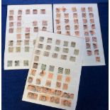 Stamps, GB Victoria collection of used stamps on leaves, 1/2d-1/- values with duplication. High