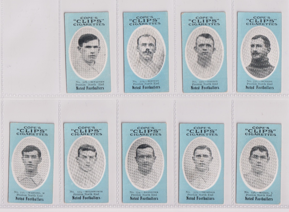 Cigarette cards, Cope's, Noted Footballers (Clips, 500 subjects), 18 cards, Blackburn Rovers (9), - Image 3 of 4